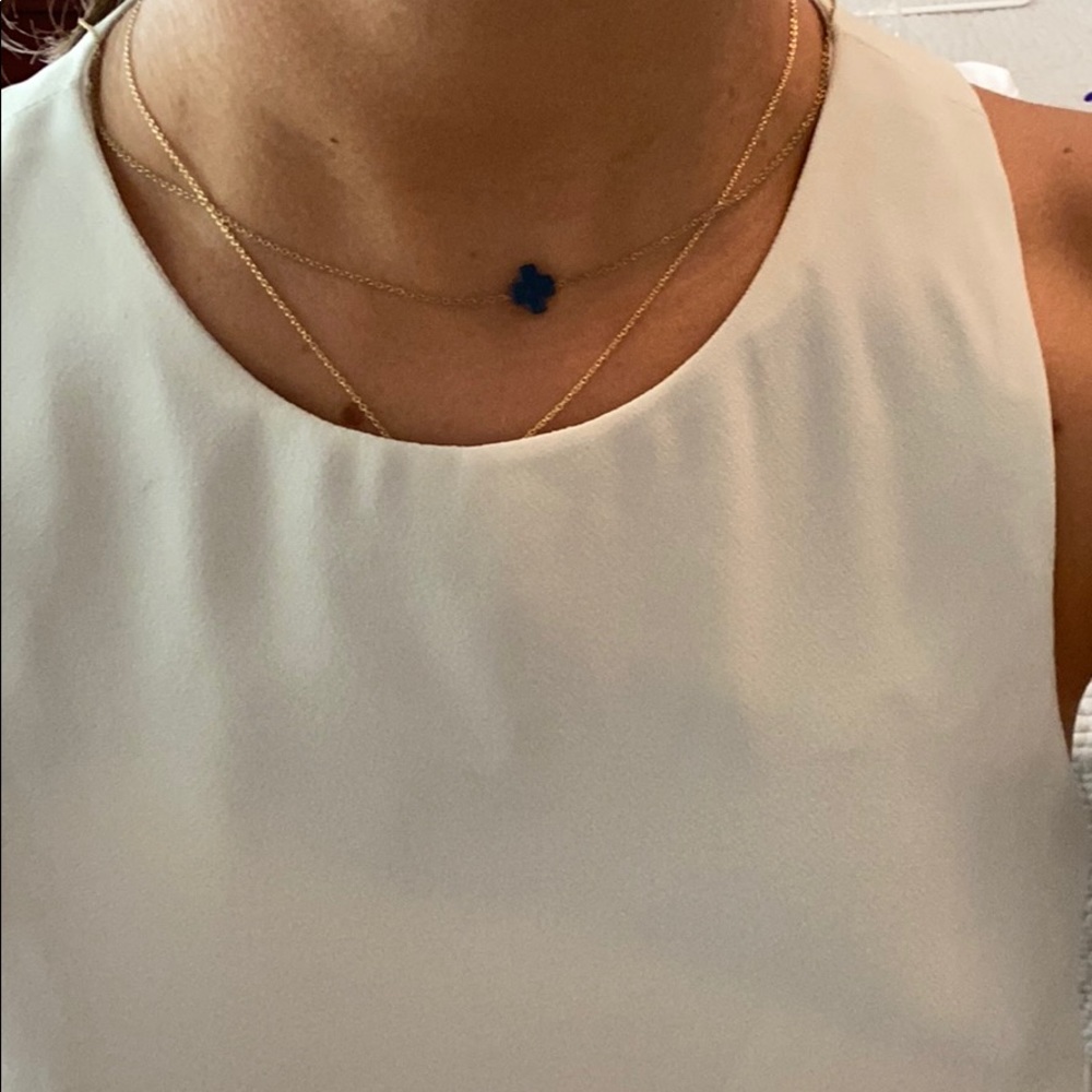 Navy blue cross necklace